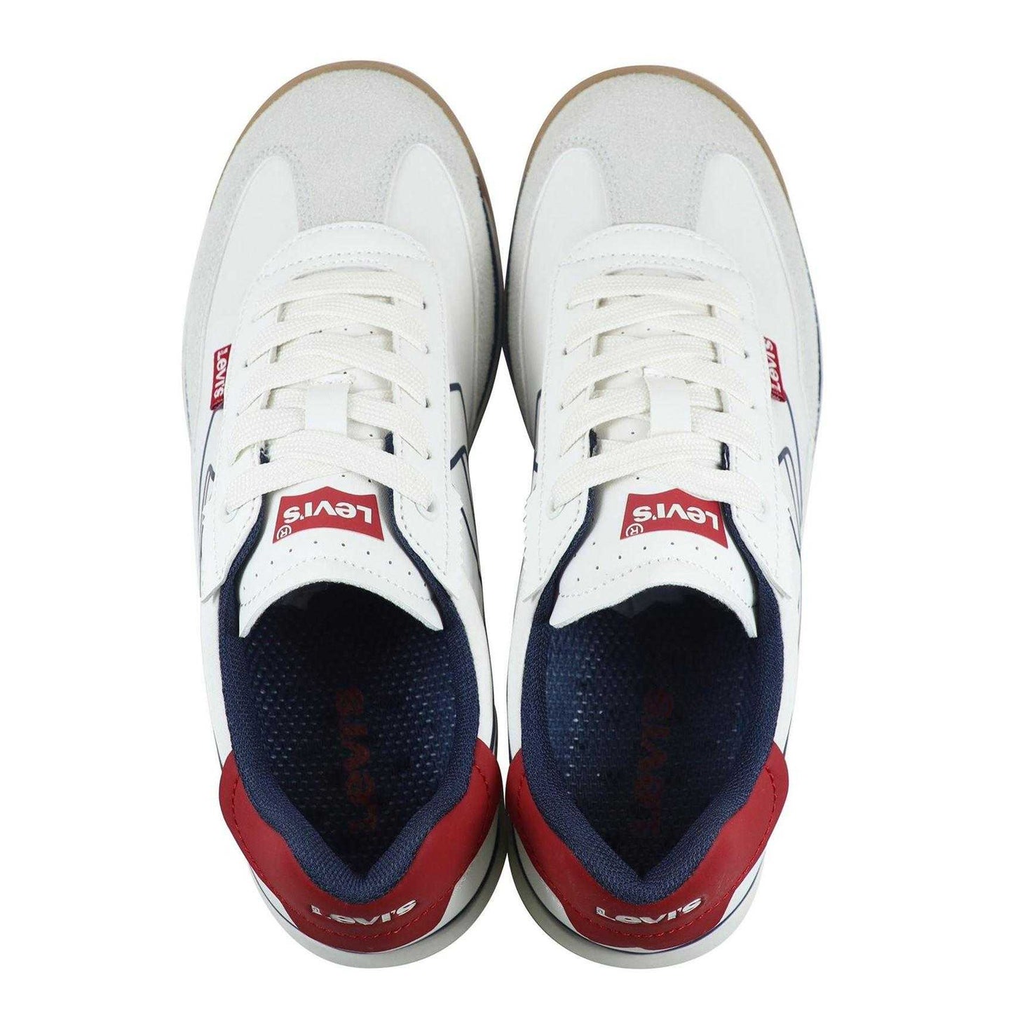 White-Navy - Lifestyle - Levis Childrens-Kids Running Trainers