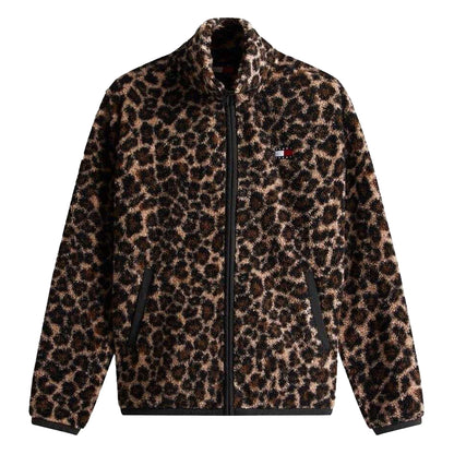 Brown - Front - Tommy Jeans Womens-Ladies Fleece Jacket