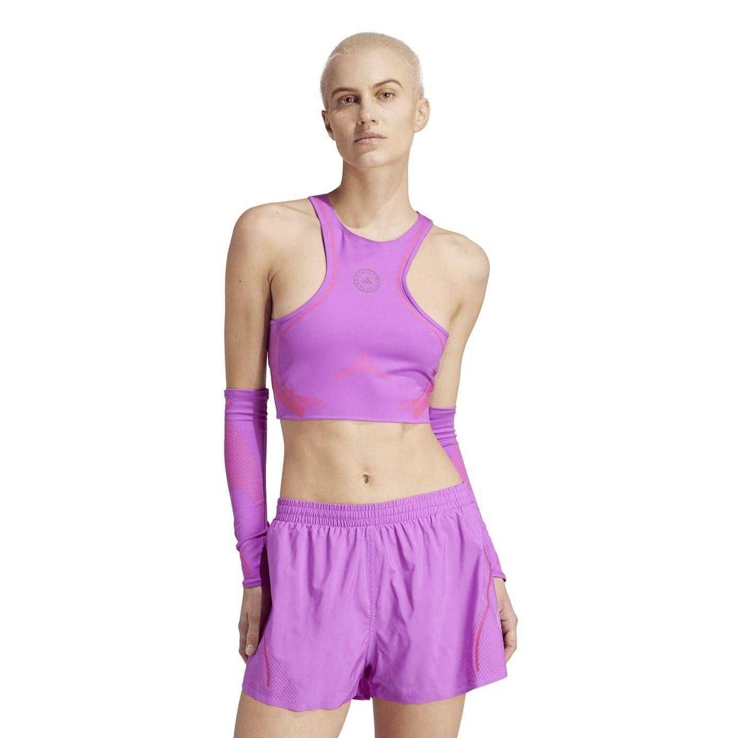 Purple - Lifestyle - Adidas Womens-Ladies Cropped Sleeveless Athletic Jersey