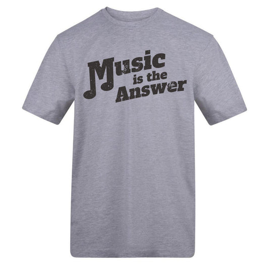 Grey - Front - AWD Unisex Adult Music Is The Answer T-Shirt