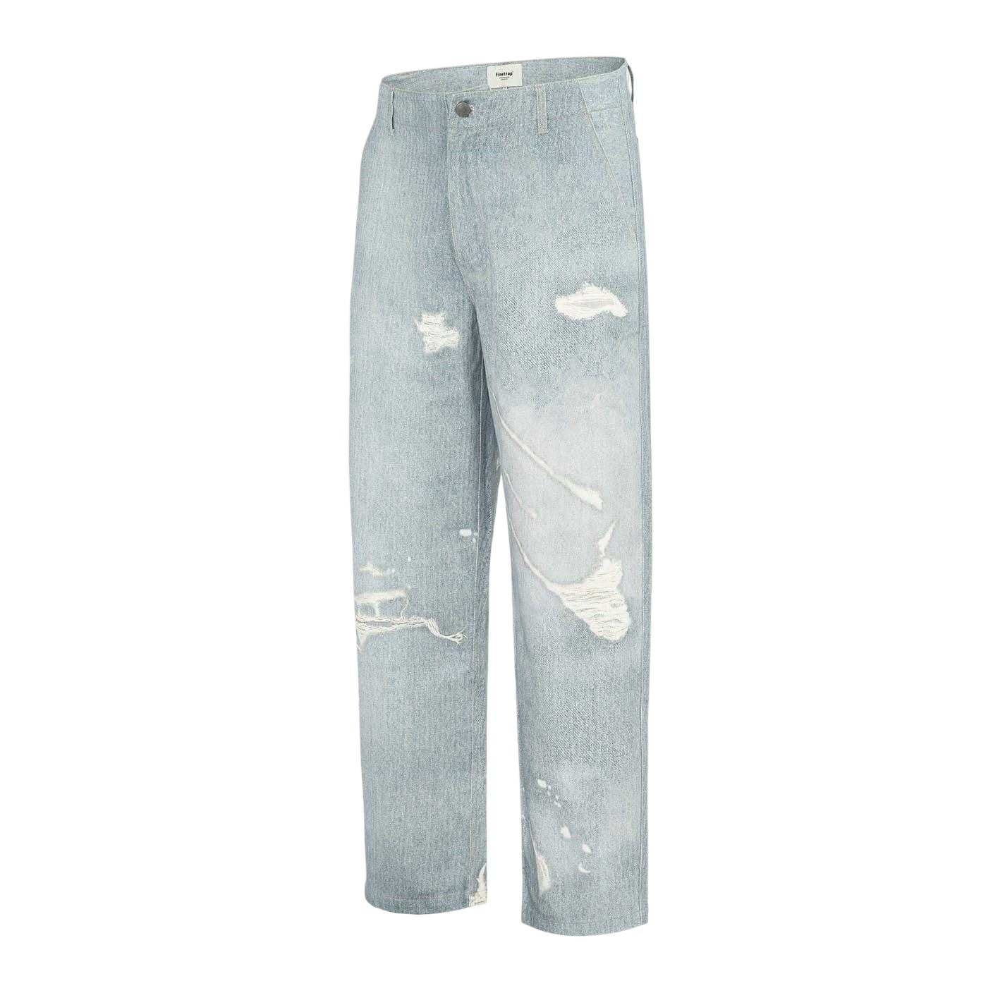 Blue - Side - Firetrap Mens Relaxed Fit Jeans