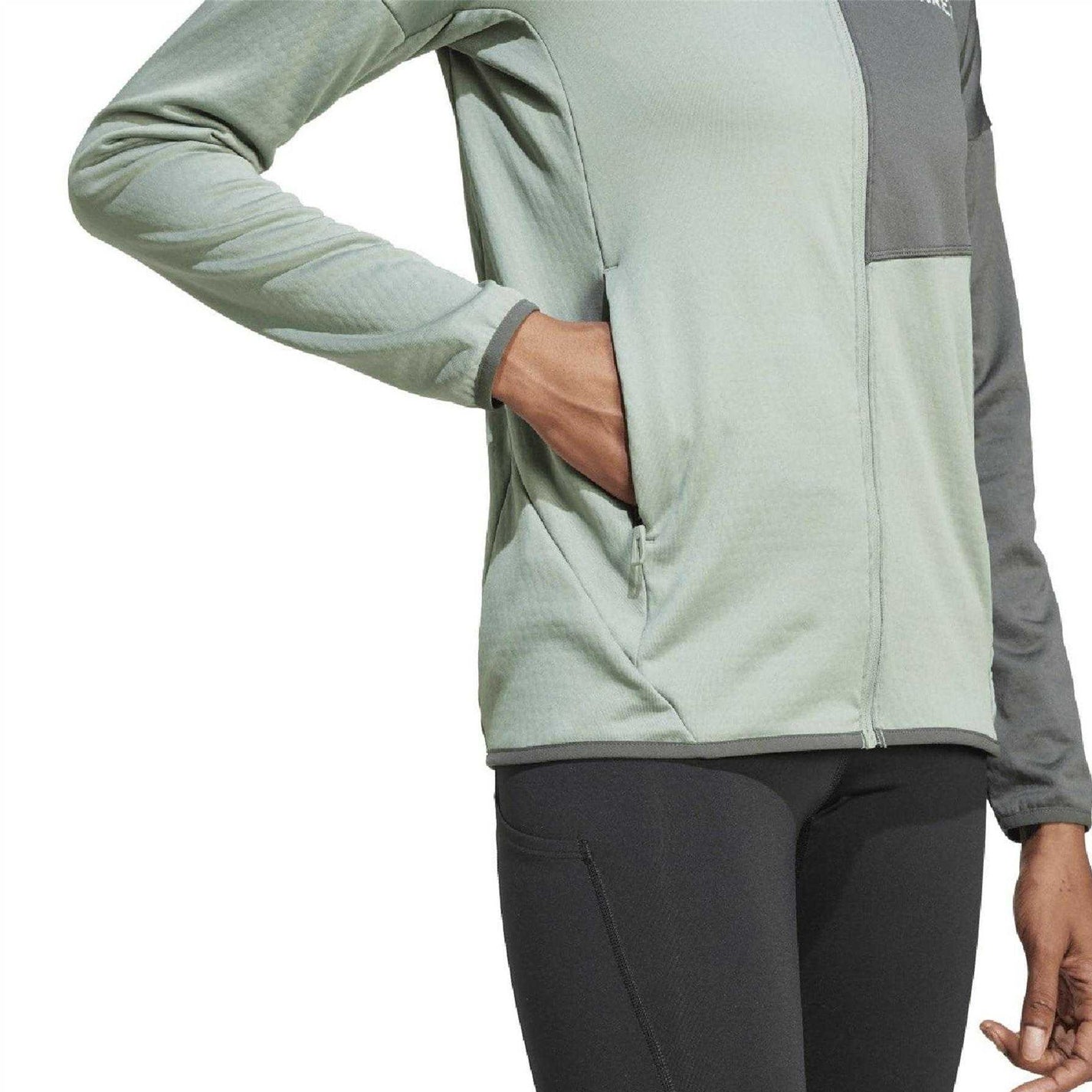 Silver - Side - Adidas Womens-Ladies Terrex Xperior Slim Hooded Jacket