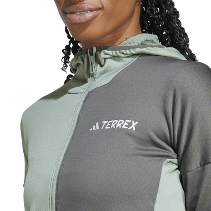 Silver - Lifestyle - Adidas Womens-Ladies Terrex Xperior Slim Hooded Jacket