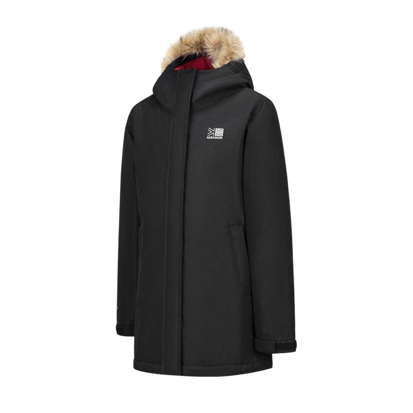 Black - Side - Karrimor Boys Urban Faux Fur Hooded Parka
