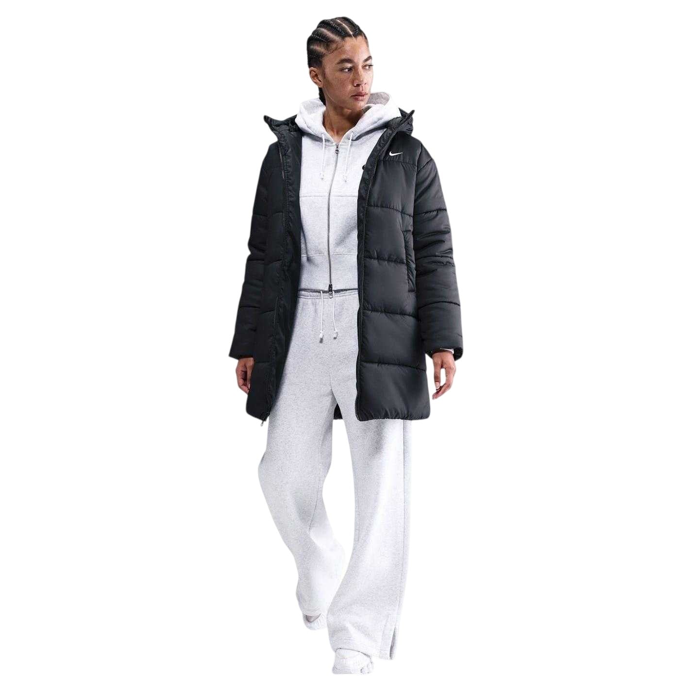 Black - Front - Nike Womens-Ladies Sportswear Classic Therma-Fit Hooded Loose Parka