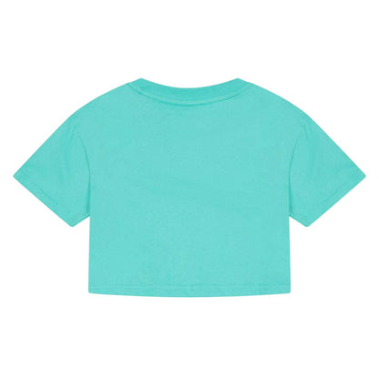 Aqua - Back - Puma Childrens-Kids Cotton Logo T-Shirt