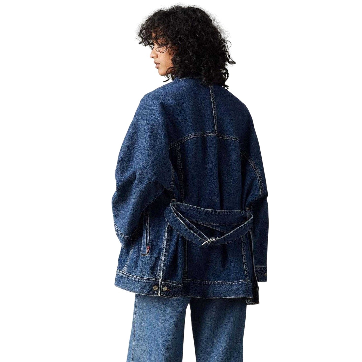 Denim - Back - Levis Womens-Ladies Denim Flap Pocket Trucker Jacket