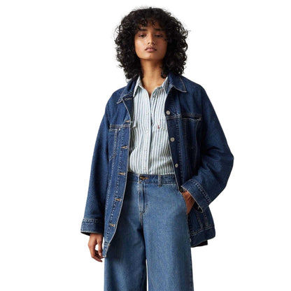 Denim - Side - Levis Womens-Ladies Denim Flap Pocket Trucker Jacket