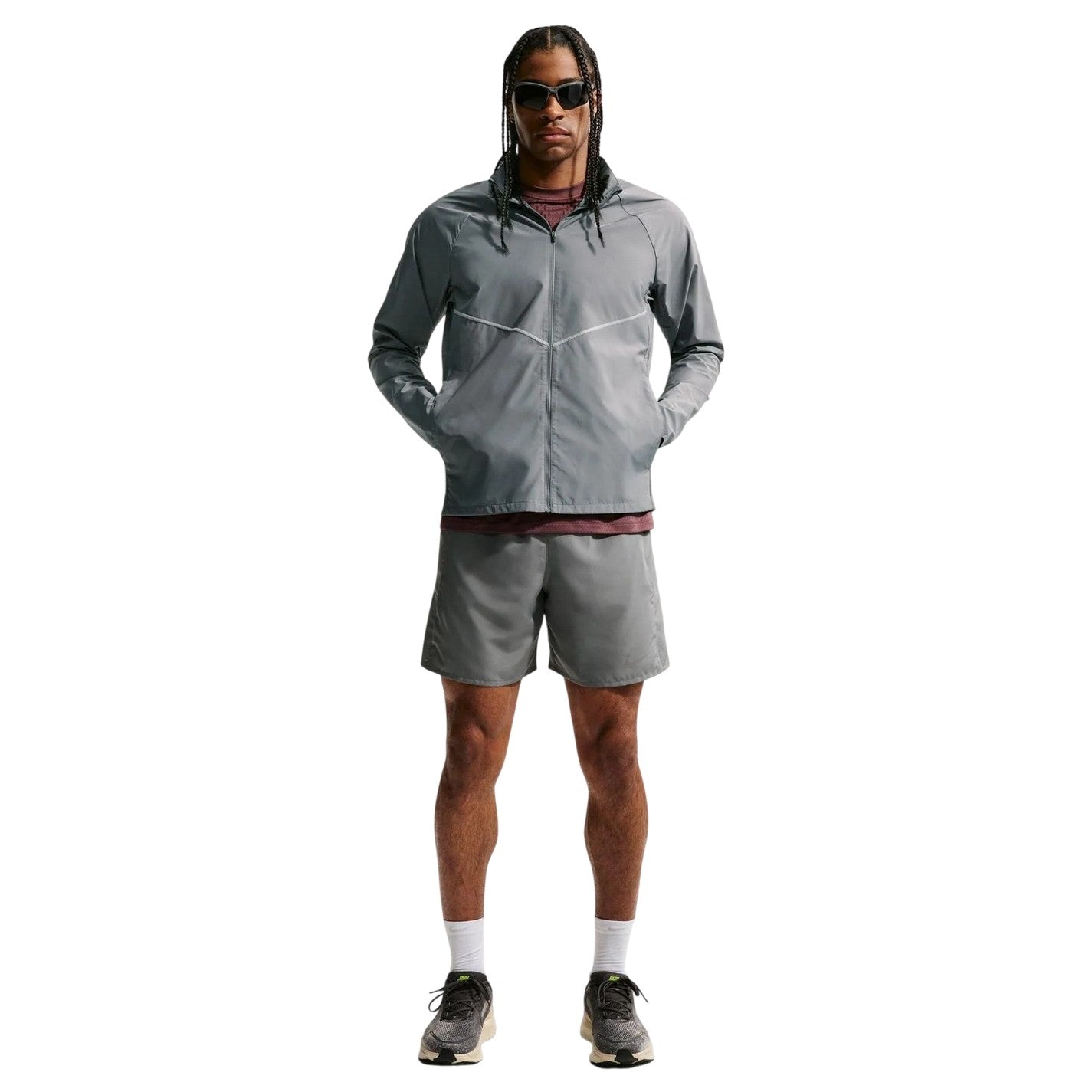 Dark Smoke Grey - Front - Nike Mens Repel Miler Running Jacket