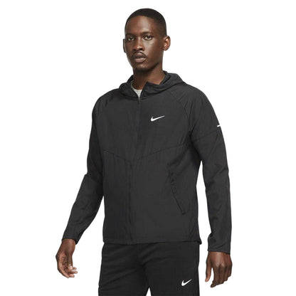 Black-Reflective - Front - Nike Mens Repel Miler Running Jacket