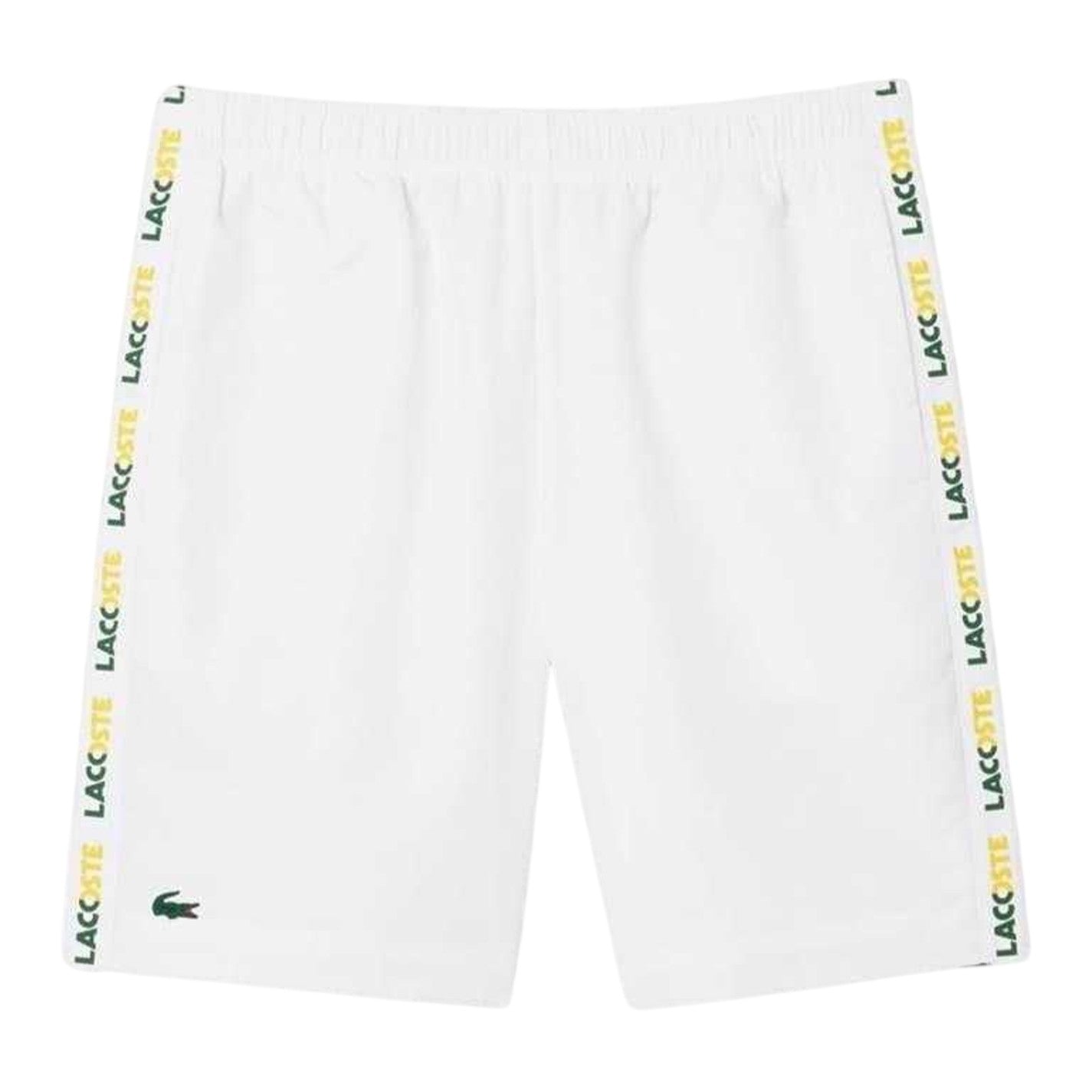 White-Green - Front - Lacoste Mens Stripe Tennis Shorts