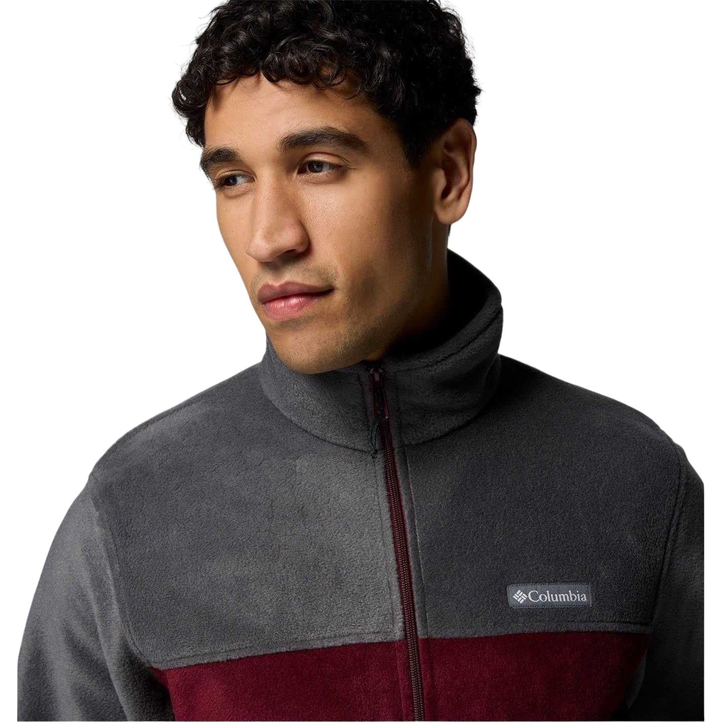 Red - Side - Columbia Mens Steens Walking Fleece Jacket