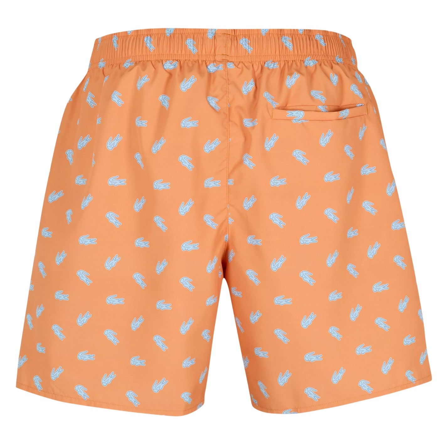 Pink - Back - Lacoste Mens Crocodile Print Swim Shorts