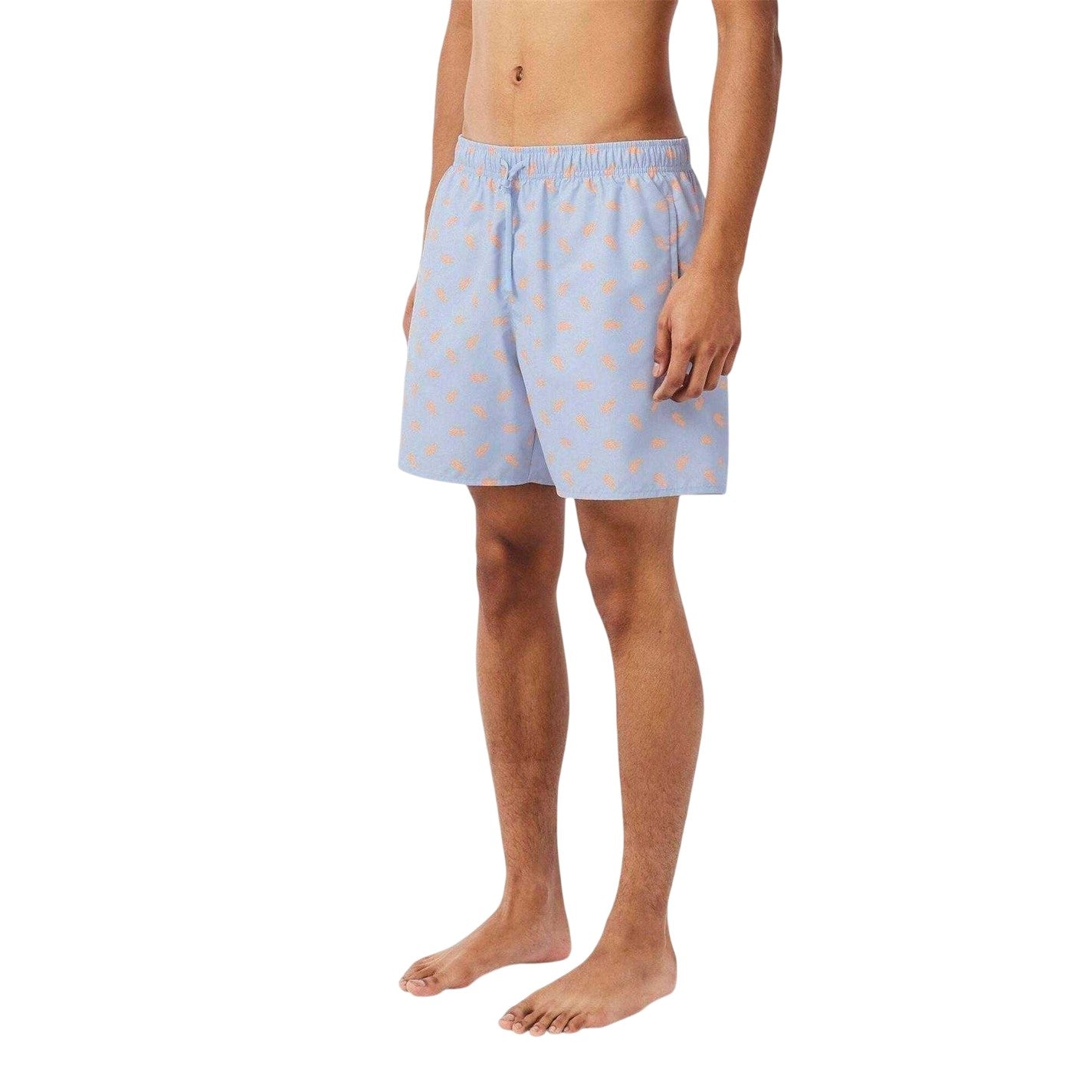 Blue - Side - Lacoste Mens Crocodile Print Swim Shorts
