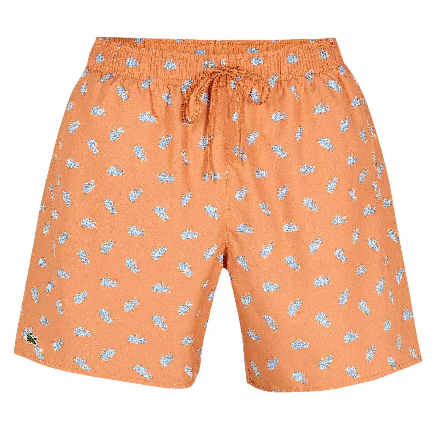 Pink - Front - Lacoste Mens Crocodile Print Swim Shorts