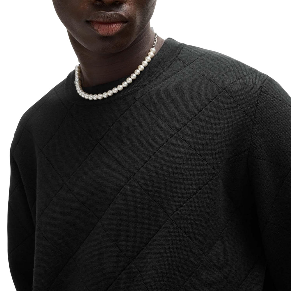 Black - Lifestyle - Hugo Mens Symond Square Knitted Sweatshirt
