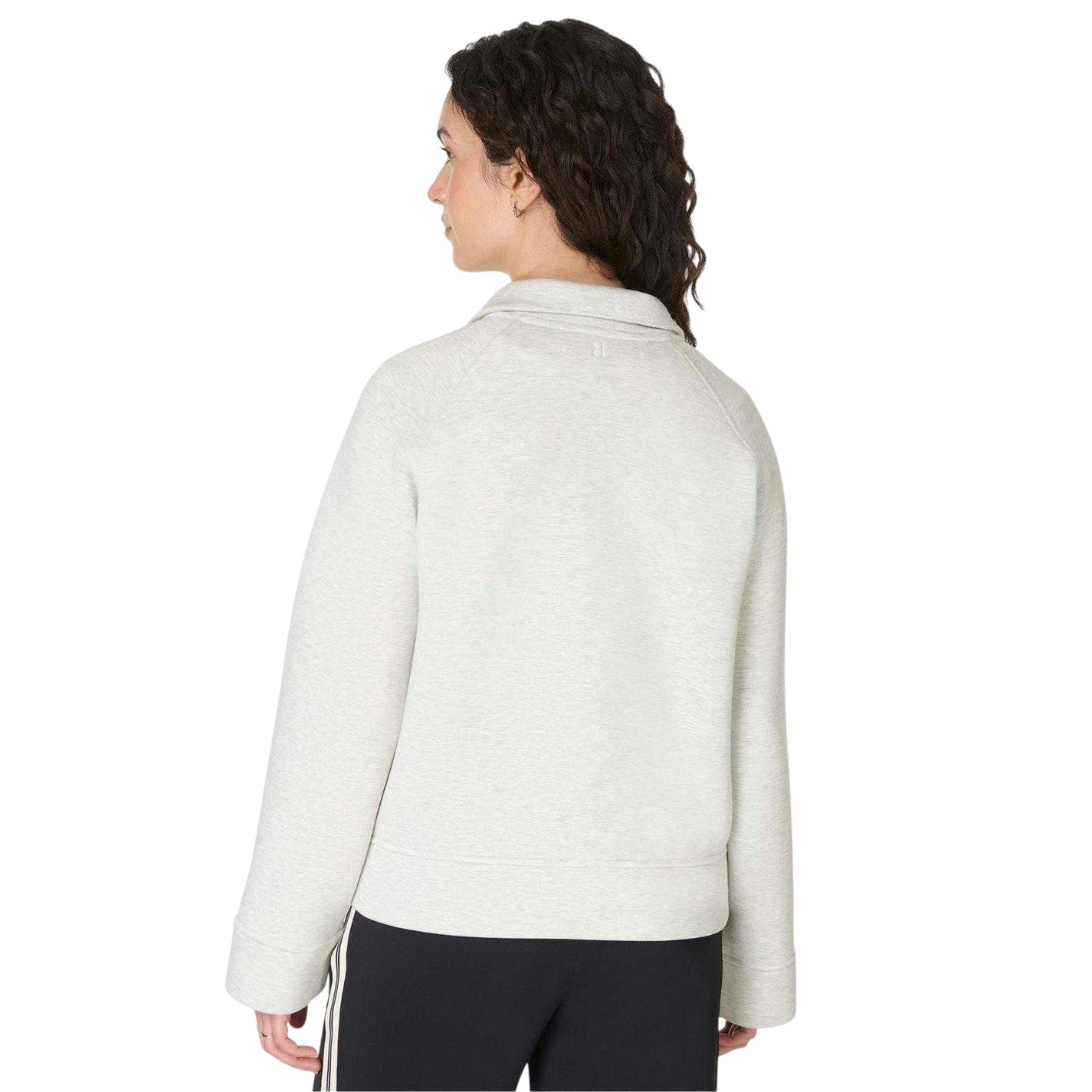 Ice Grey Marl - Back - Sweaty Betty Womens-Ladies Full Zip Relaxed Fit Fleece Jacket