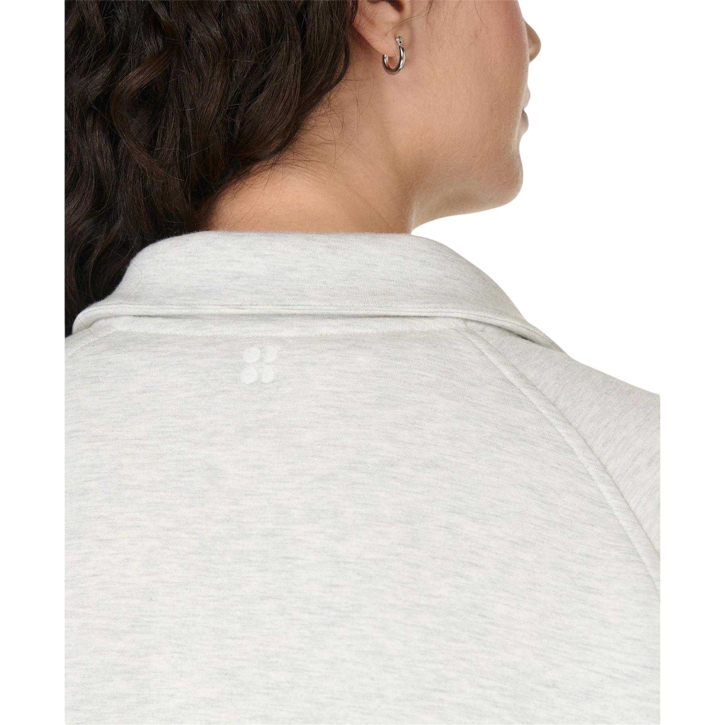 Ice Grey Marl - Side - Sweaty Betty Womens-Ladies Full Zip Relaxed Fit Fleece Jacket