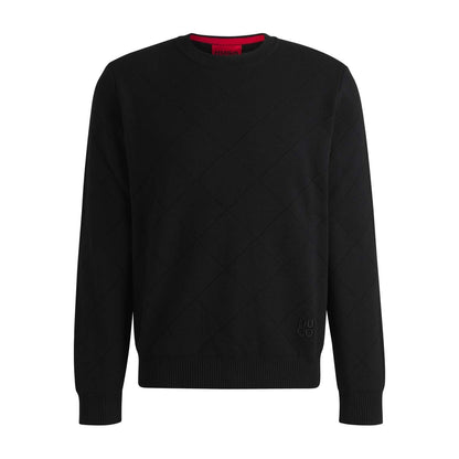 Black - Front - Hugo Mens Symond Square Knitted Sweatshirt