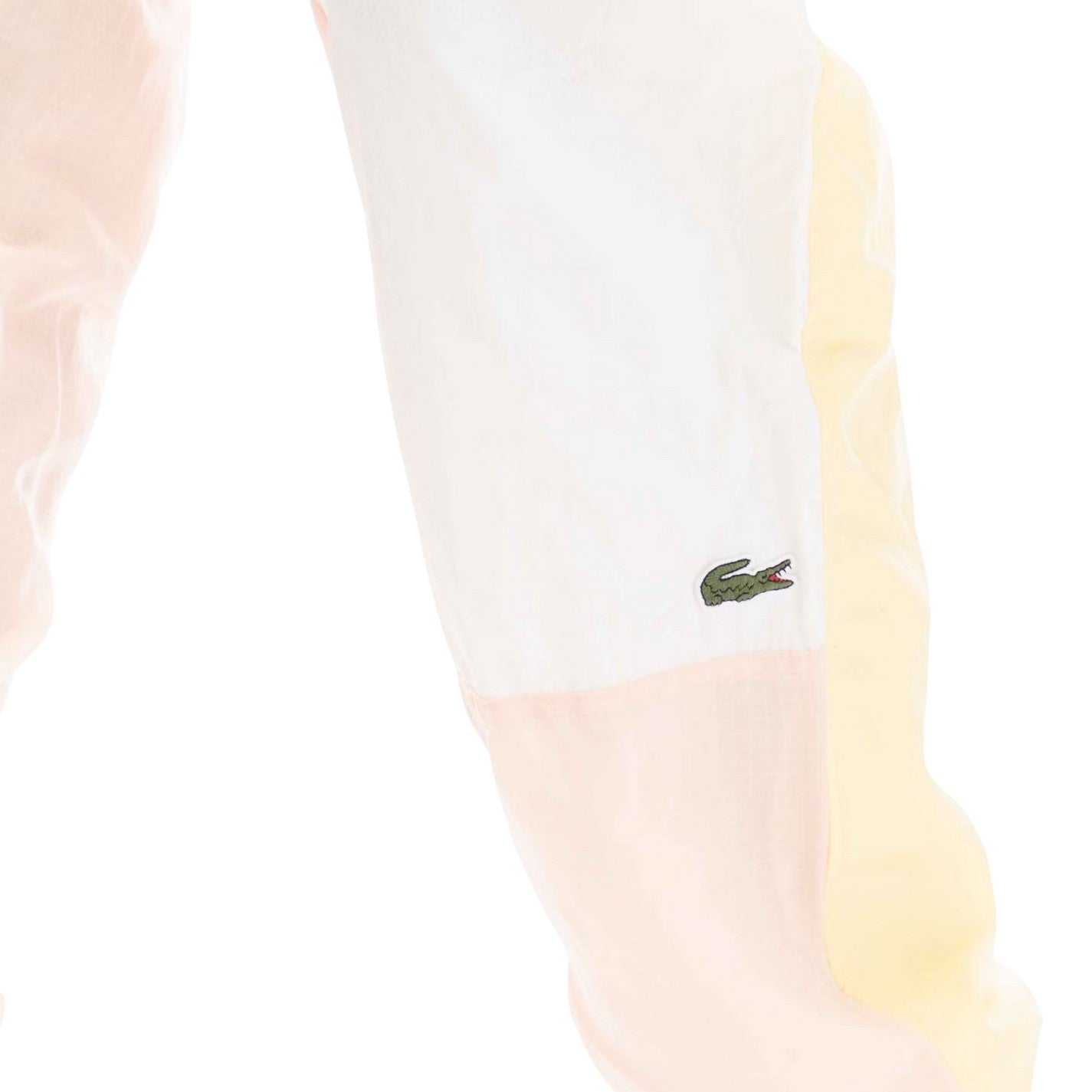 White - Side - Lacoste Womens-Ladies Colour Block Slim Joggers