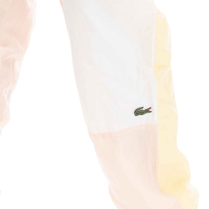 White - Side - Lacoste Womens-Ladies Colour Block Slim Joggers