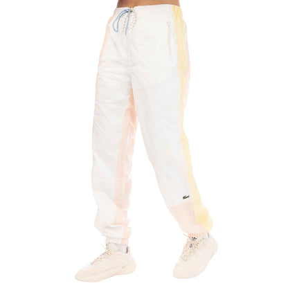 White - Lifestyle - Lacoste Womens-Ladies Colour Block Slim Joggers