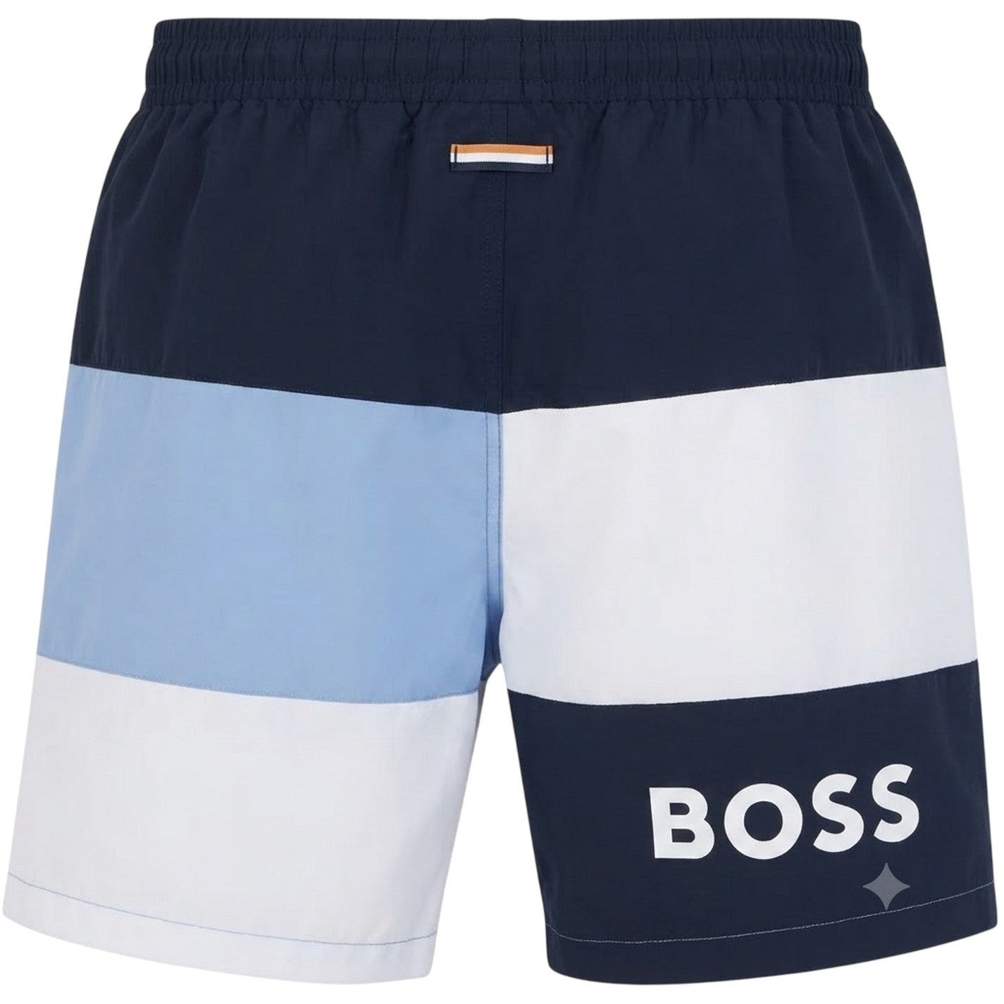 White - Back - Boss Mens Colour Block Swimming Trunks