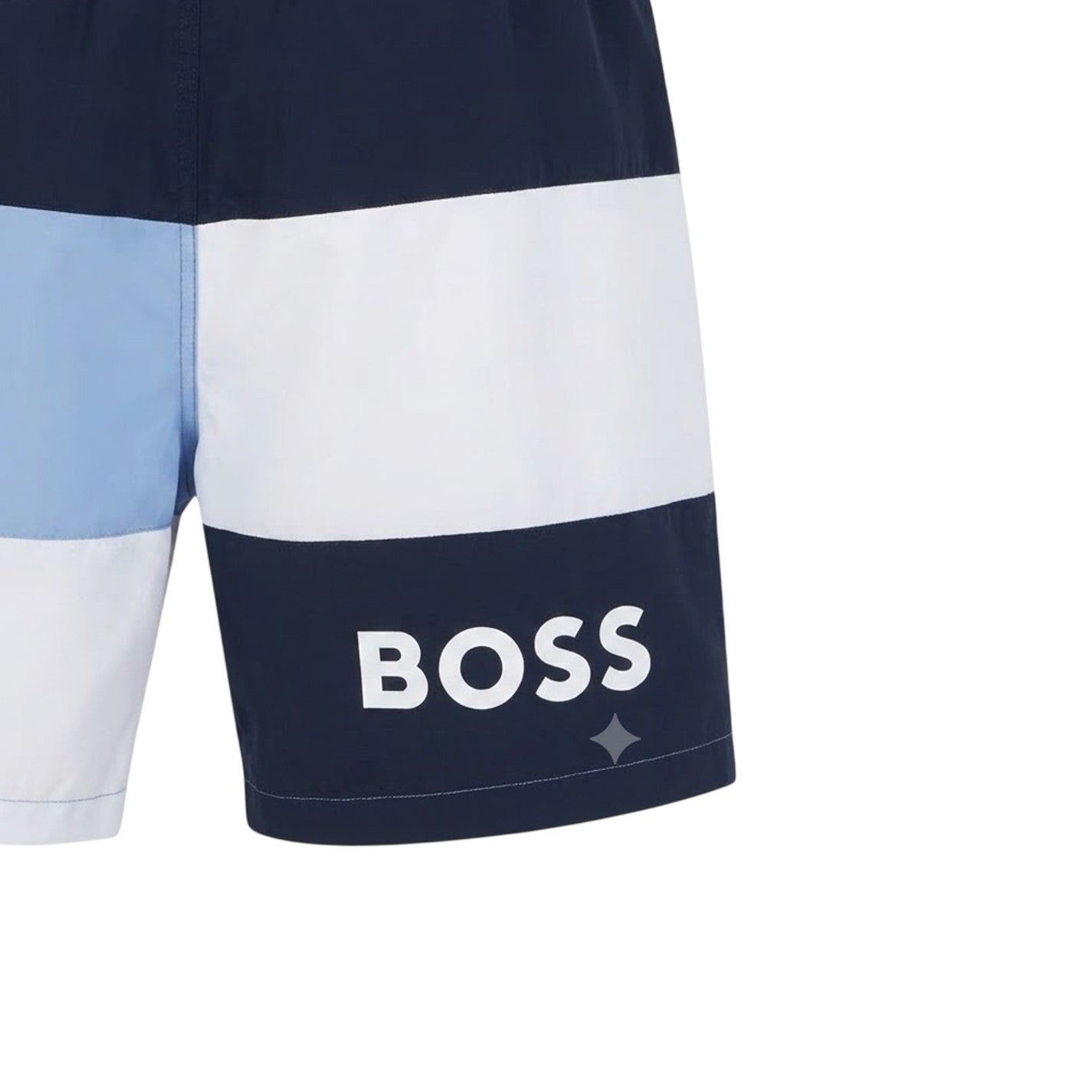White - Side - Boss Mens Colour Block Swimming Trunks