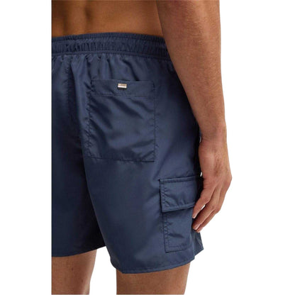 Navy Blue - Side - Boss Mens Dive Regular Swimming Trunks
