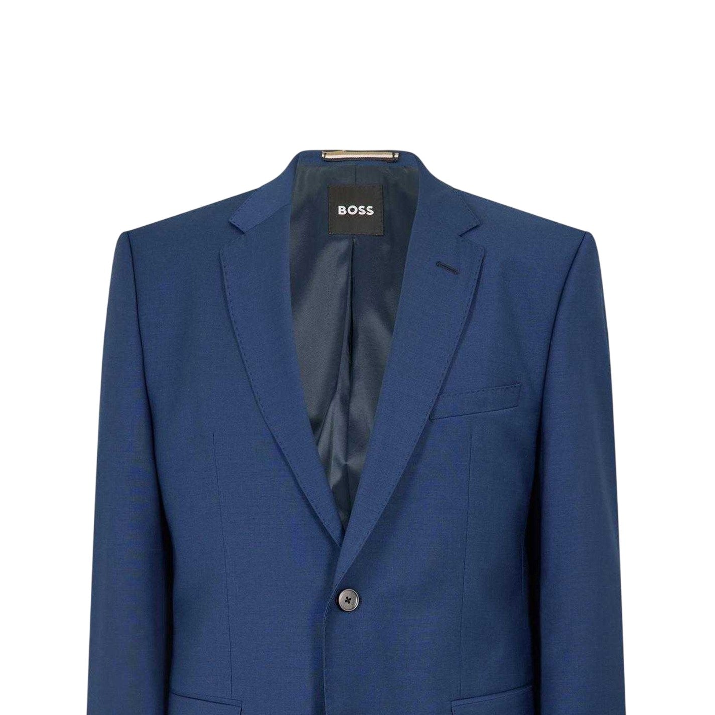 Blue - Side - Boss Mens H Jasper Single-Breasted Suit Jacket