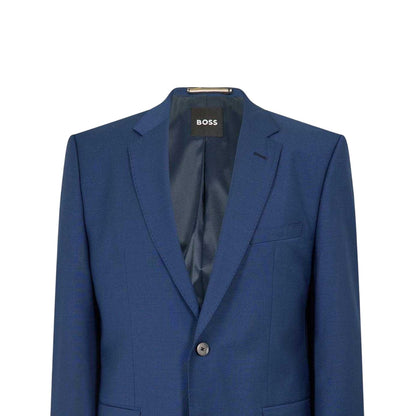 Blue - Side - Boss Mens H Jasper Single-Breasted Suit Jacket