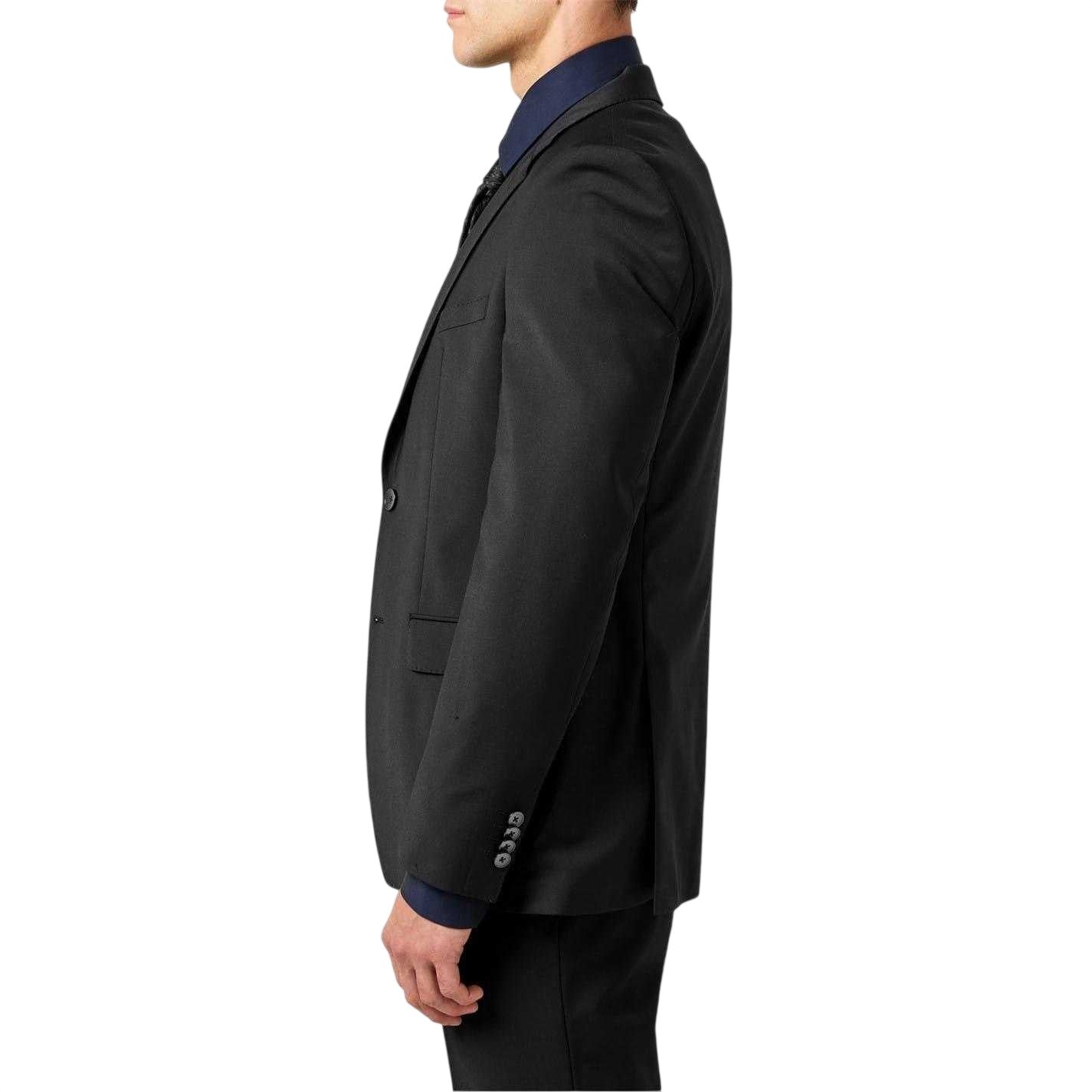Black - Side - Boss Mens H Jasper Single-Breasted Suit Jacket