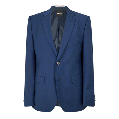 Blue - Front - Boss Mens H Jasper Single-Breasted Suit Jacket