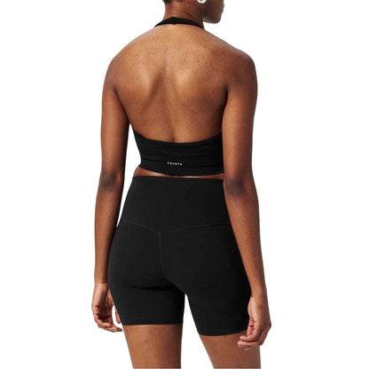 Black - Lifestyle - 4th & Reckless Womens-Ladies Seamless Halter Neck Sports Bra