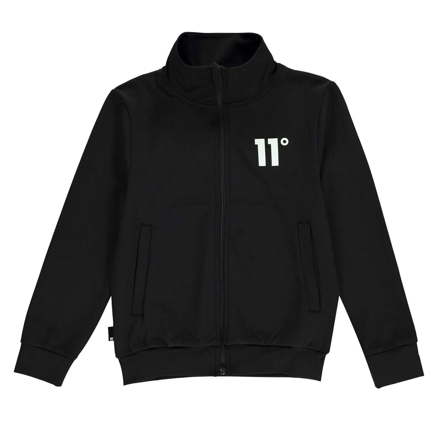 Black - Back - 11 Degrees Childrens-Kids Full Zip Long-Sleeved Tracksuit