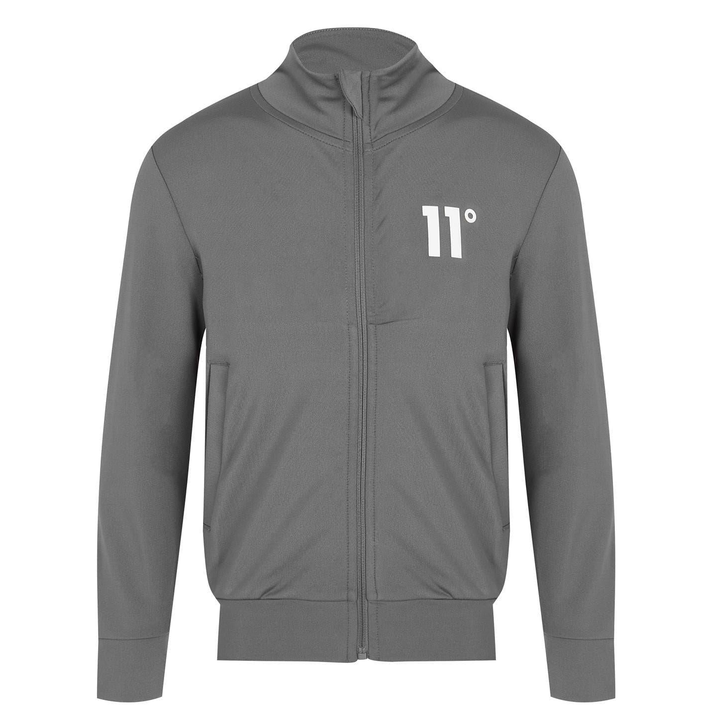 Steel-White - Back - 11 Degrees Childrens-Kids Full Zip Long-Sleeved Tracksuit