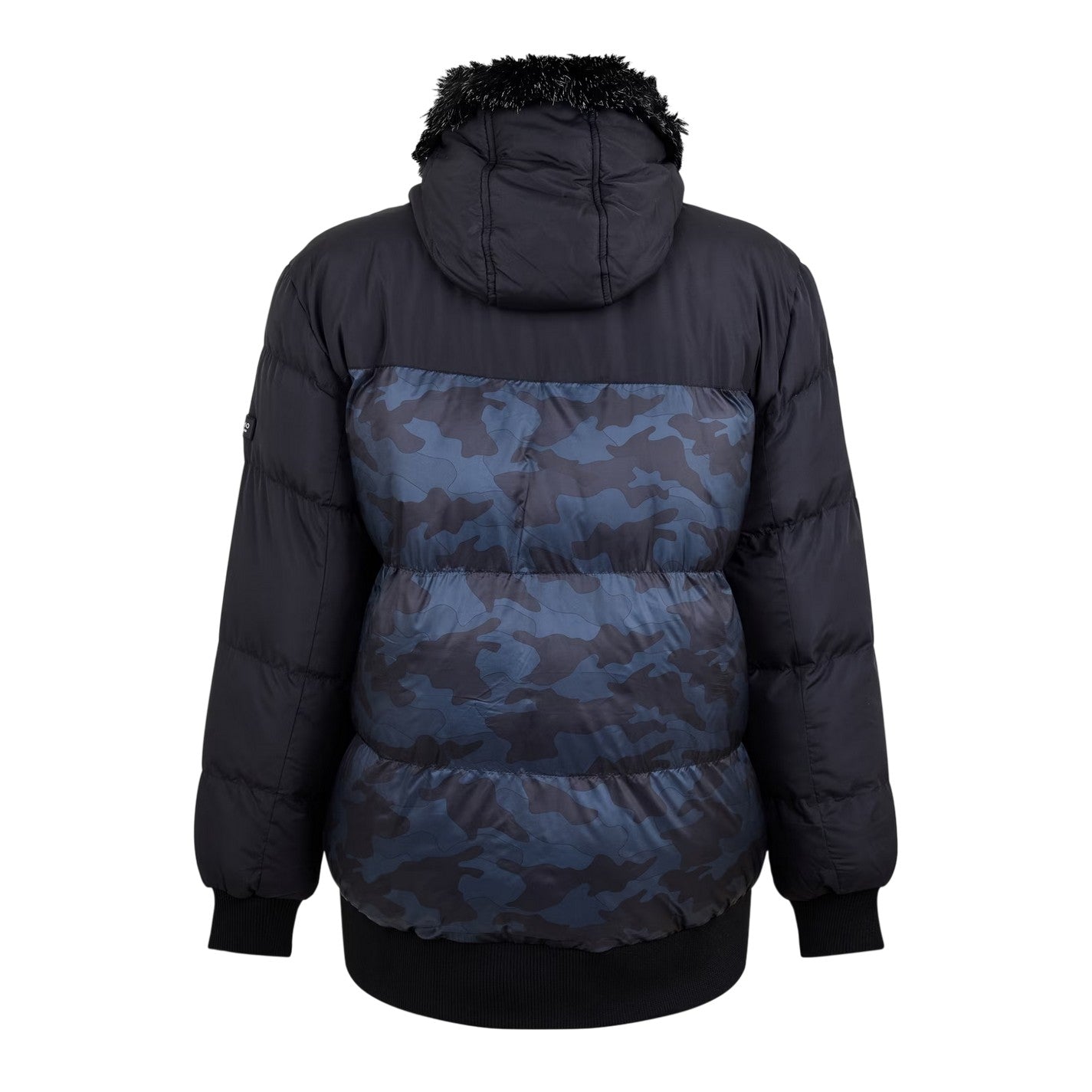 Black - Back - 274 Studio Mens Camouflage Puffer Jacket