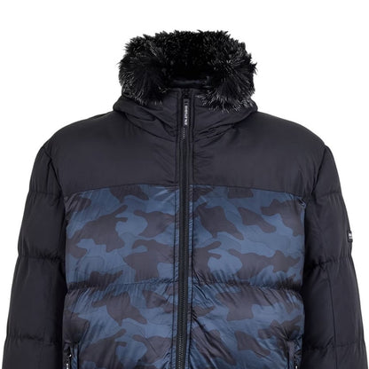 Black - Side - 274 Studio Mens Camouflage Puffer Jacket