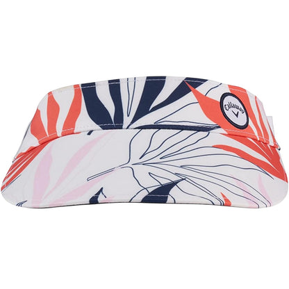 Tropical - Front - Callaway Womens-Ladies Floral Golf Visor