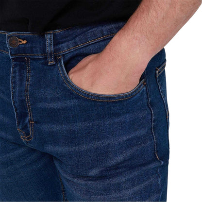 Mid Wash - Side - Lee Cooper Mens Denim Plain Slim Jeans