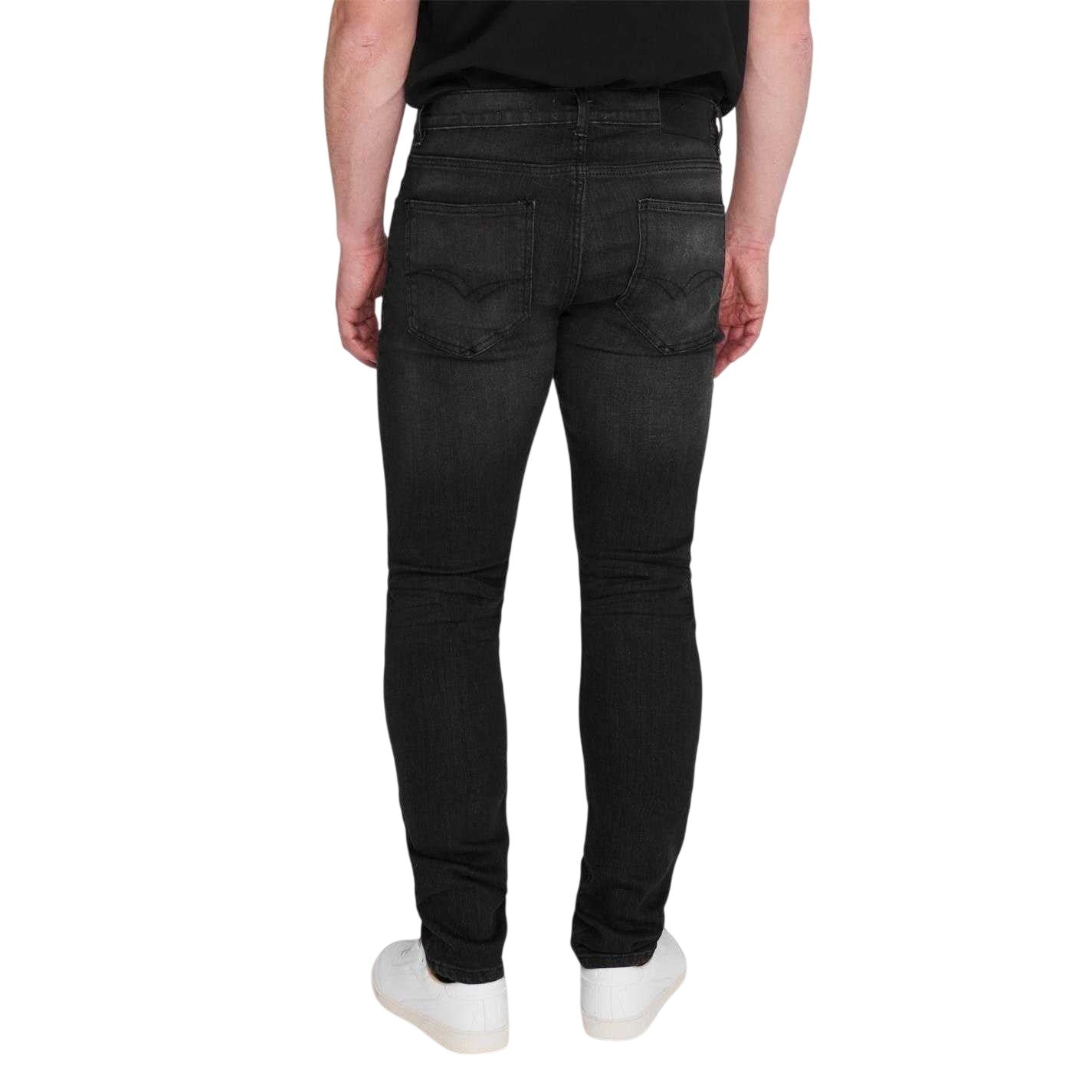 Black - Back - Lee Cooper Mens Denim Plain Slim Jeans