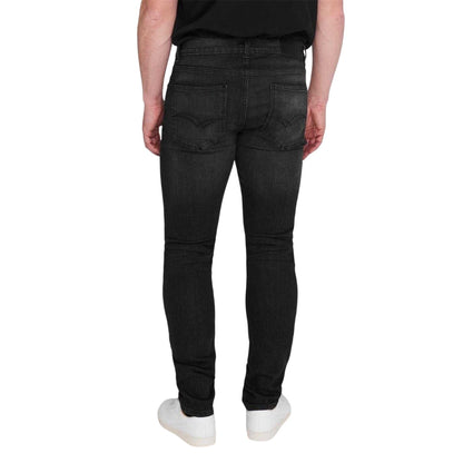 Black - Back - Lee Cooper Mens Denim Plain Slim Jeans