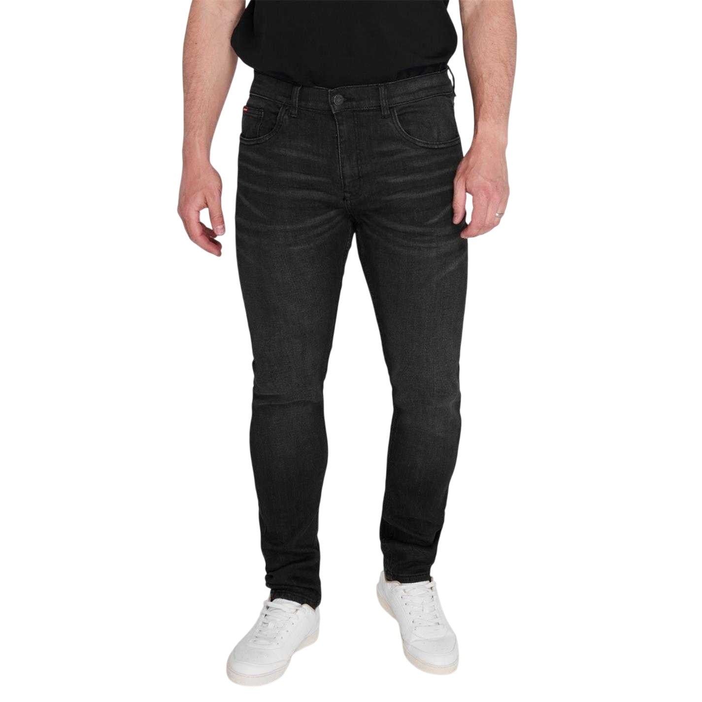 Black - Lifestyle - Lee Cooper Mens Denim Plain Slim Jeans