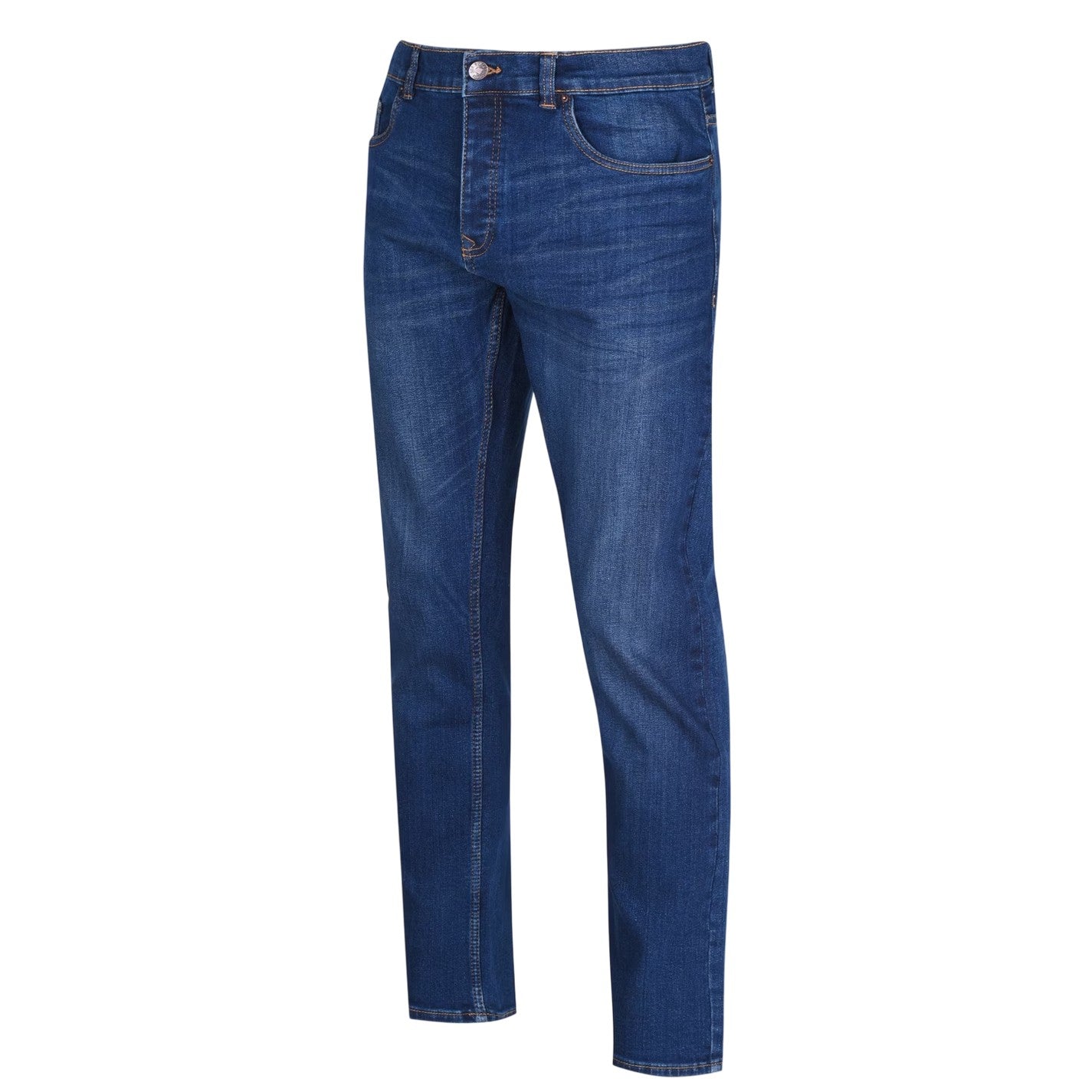 Dark Wash - Side - Lee Cooper Mens Denim Regular Jeans