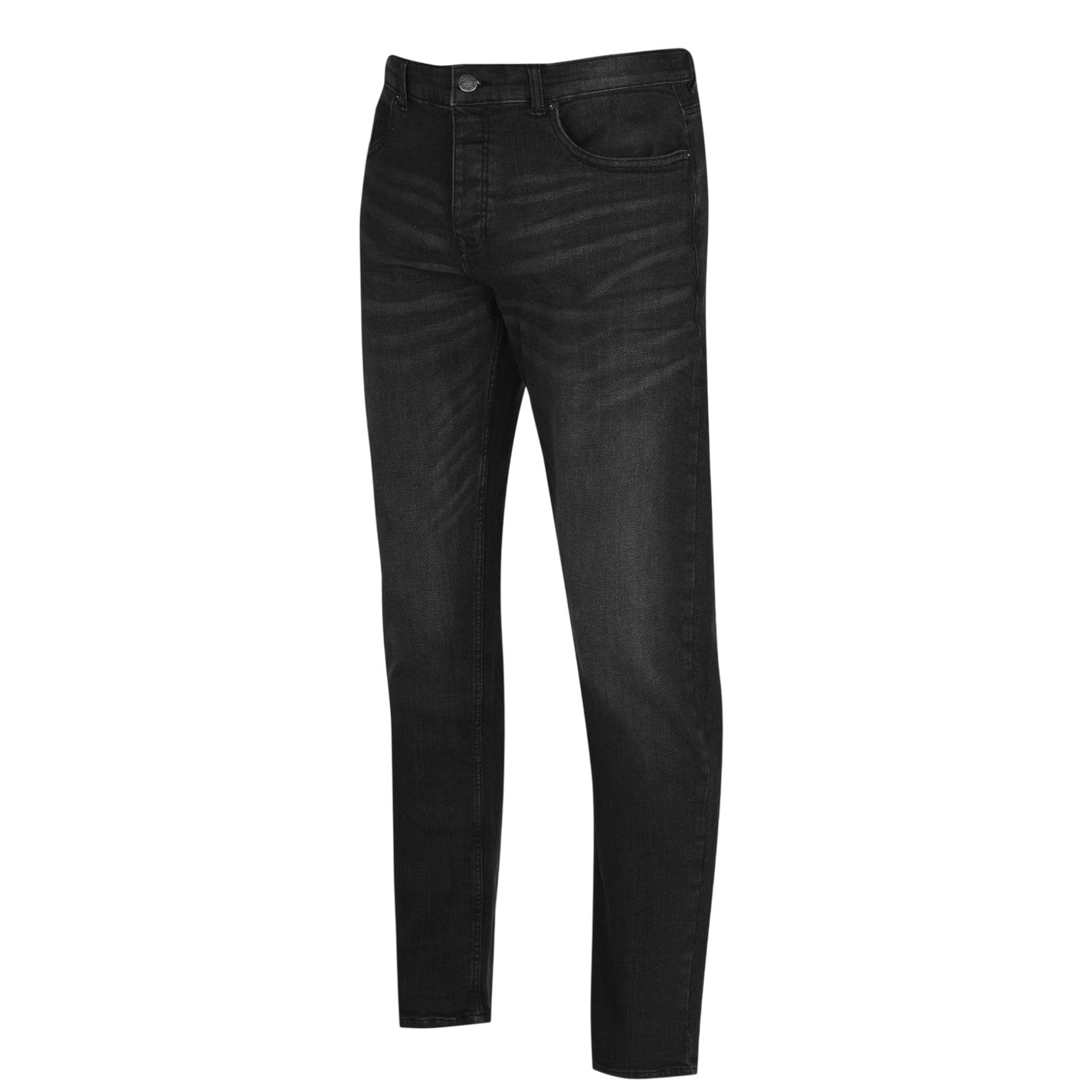 Black - Side - Lee Cooper Mens Denim Regular Jeans