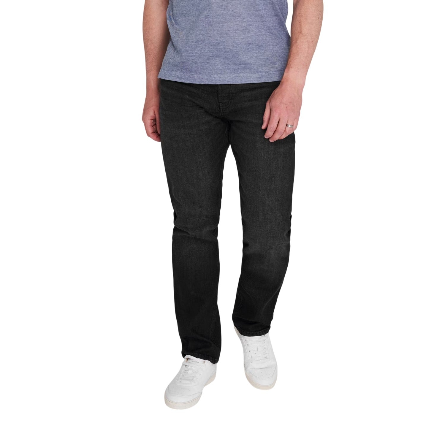 Black - Lifestyle - Lee Cooper Mens Denim Regular Jeans