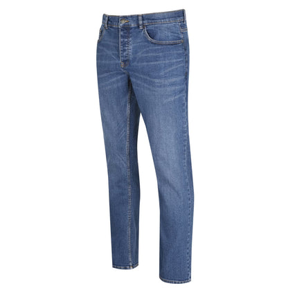Mid Wash - Side - Lee Cooper Mens Denim Regular Jeans