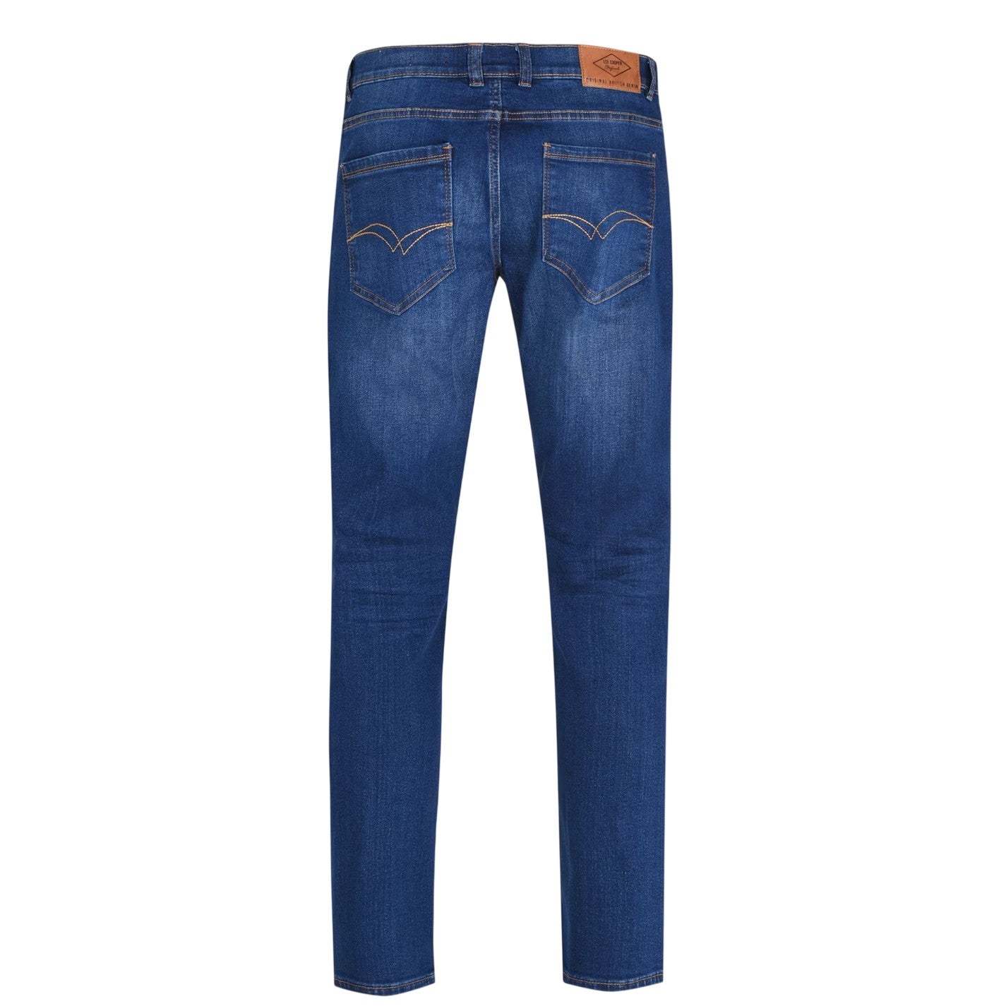 Dark Wash - Back - Lee Cooper Mens Denim Regular Jeans