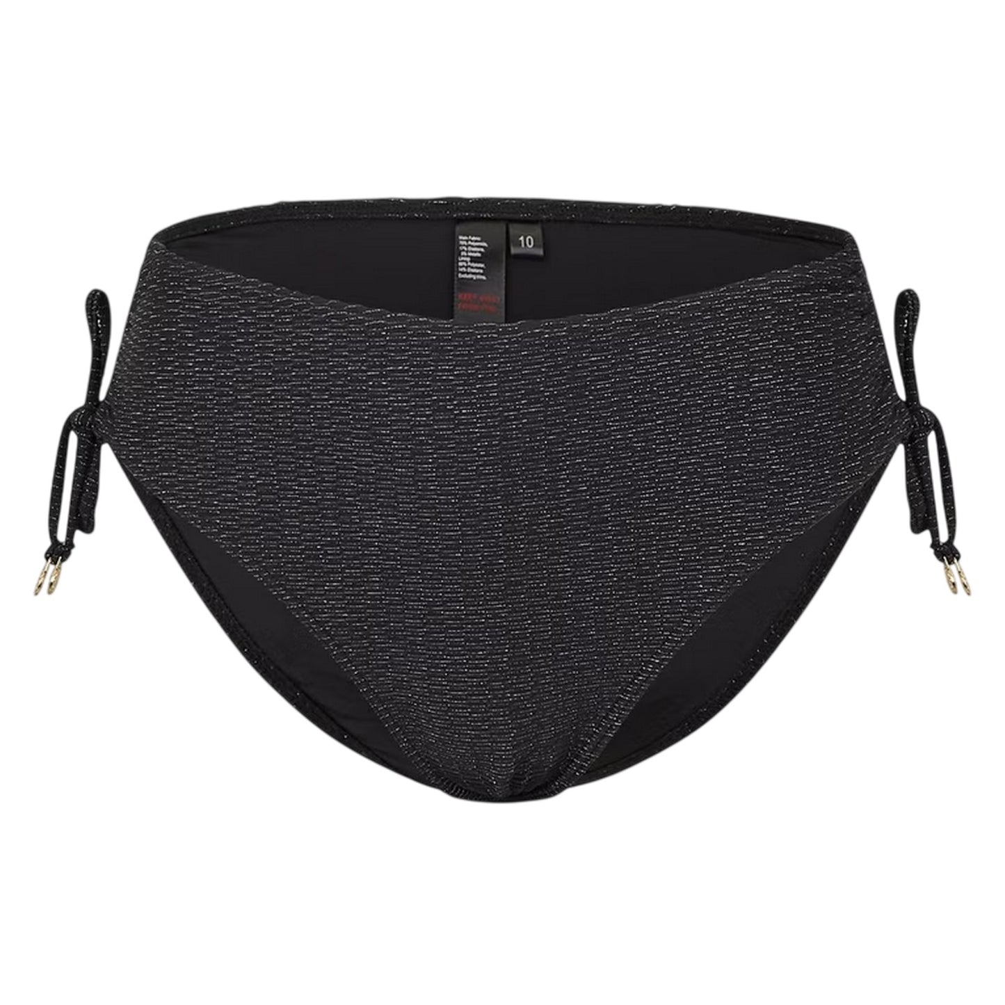 Black - Front - Biba Womens-Ladies Textured Hipster Bikini Bottoms
