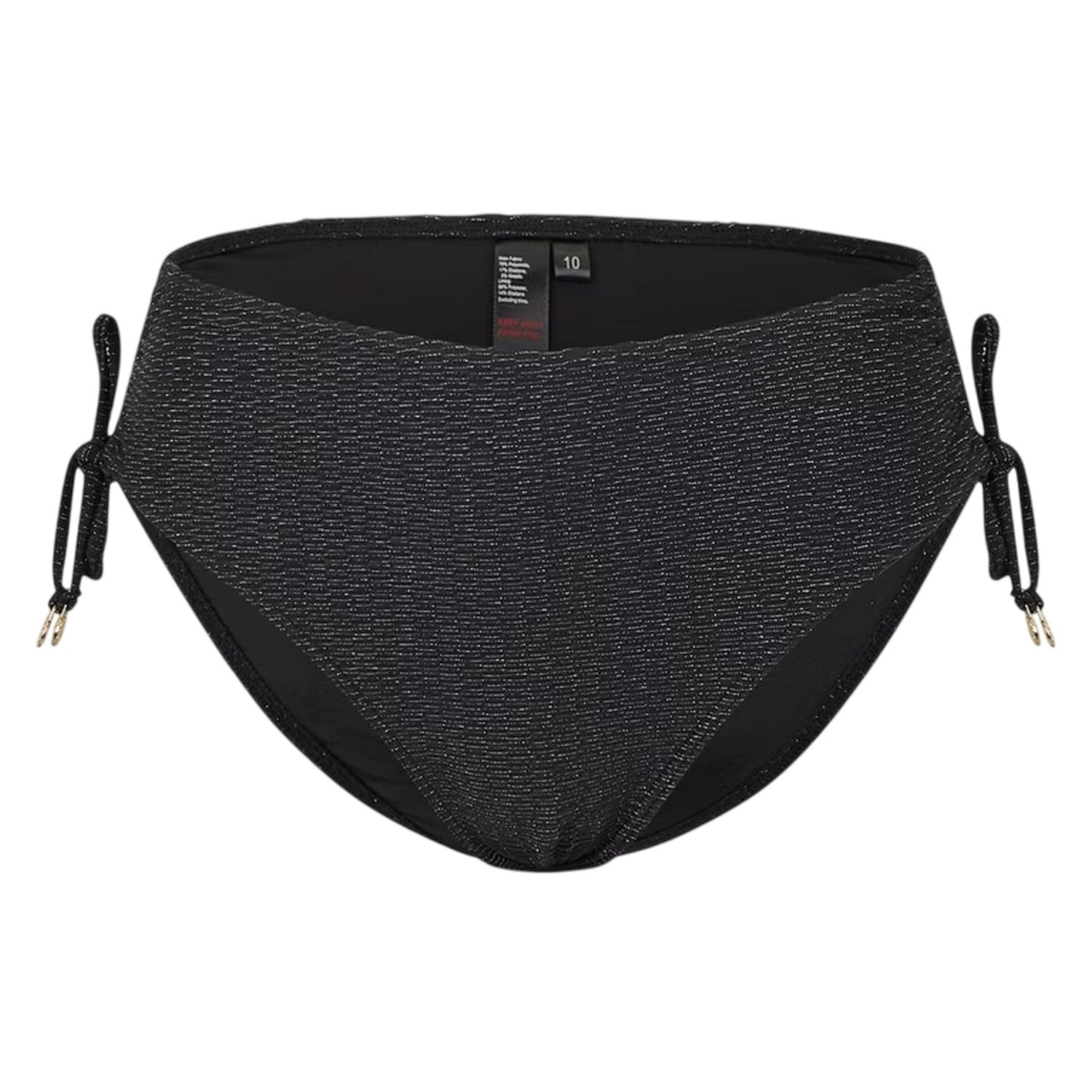 Black - Front - Biba Womens-Ladies Textured Hipster Bikini Bottoms